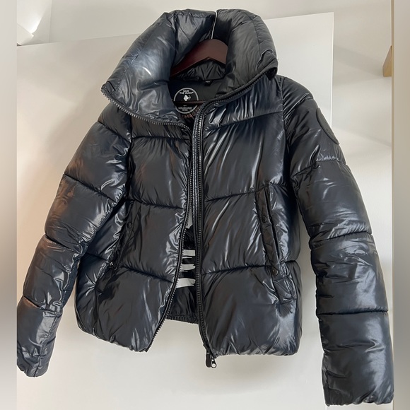 Save the Duck cropped puffer jacket in midnight (dark navy) size XXS - Picture 1 of 4